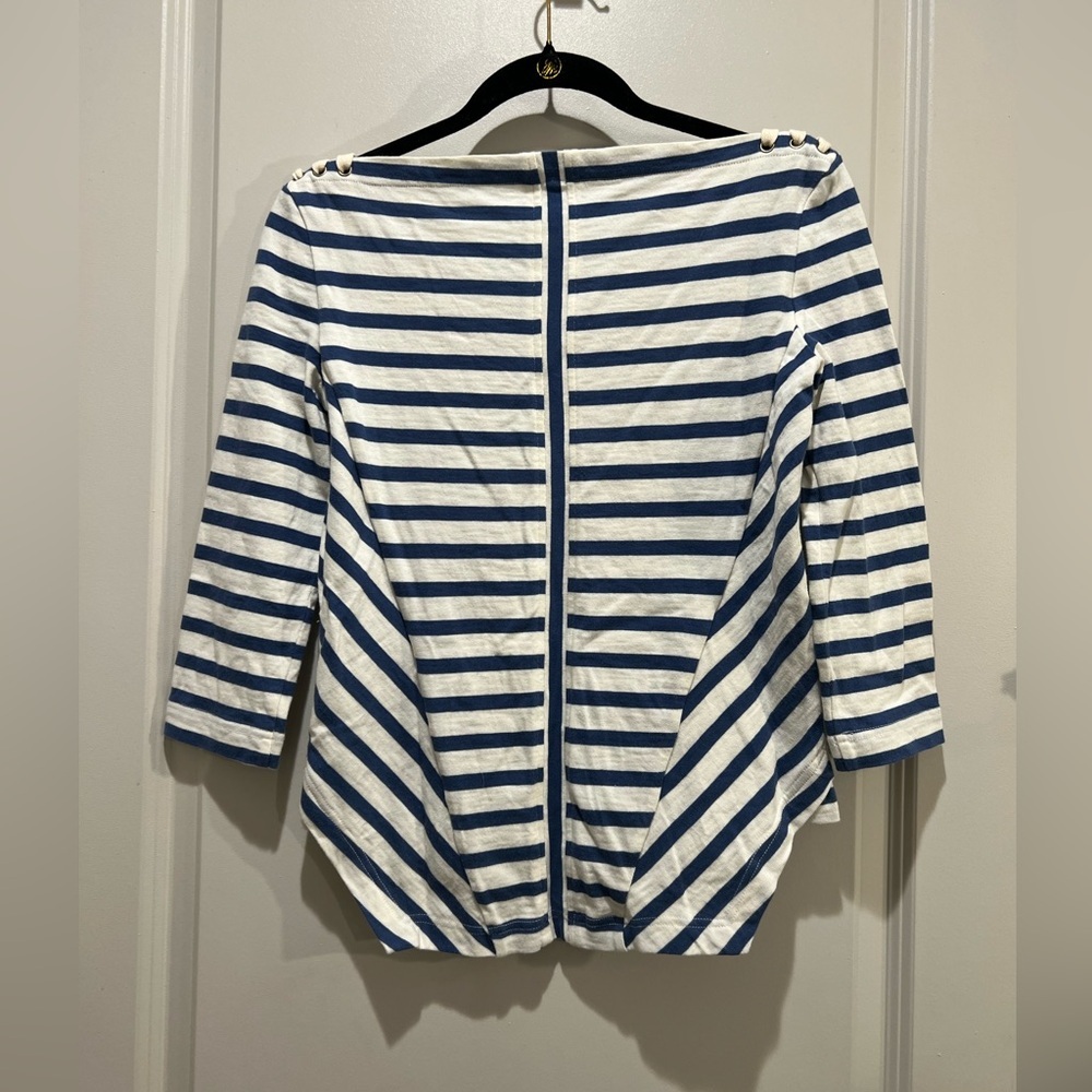 Veronica Beard Lincoln Nautical Stripe Boat Neck Top XS - Picture 3 of 7